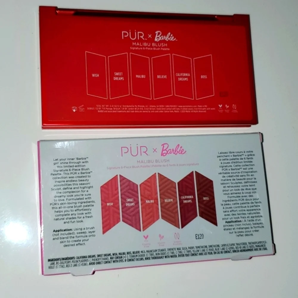 NIB PUR x Barbie Malibu Signature 6 piece Blush Palette Limited Edition